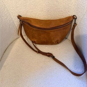 Able Tan Leather Crossbody Bag
